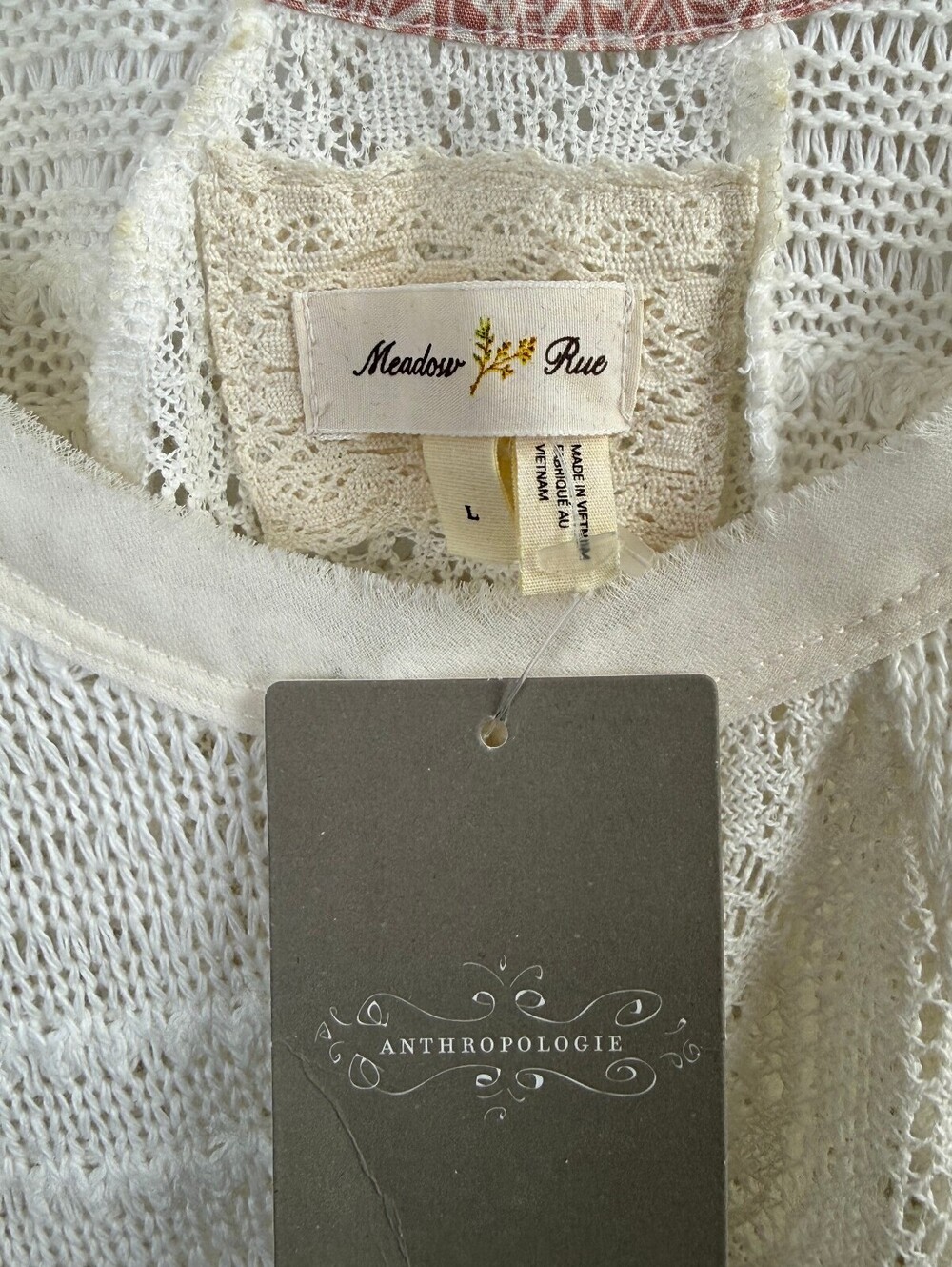 Meadow Rue by Anthropologie Ivory Carrigan Lace Swing Tank - Size - Large - NWT - Picture 6 of 6